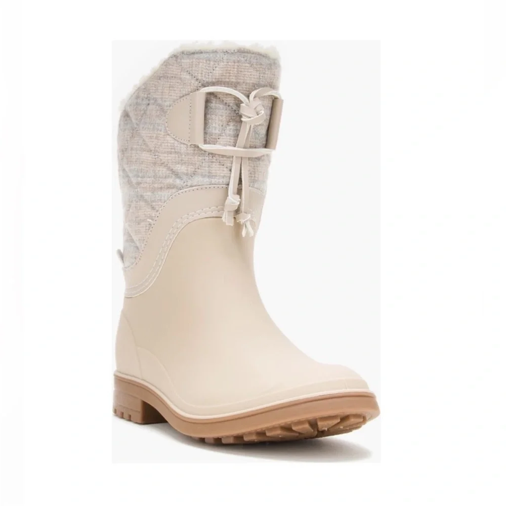 NEW Kamik Stella Waterproof Winter Snow Boot Oat Cream & Blue Women’s Size 6